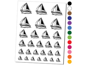 Simple Sailboat on Ocean Water Temporary Tattoo Water Resistant Fake Body Art Set Collection