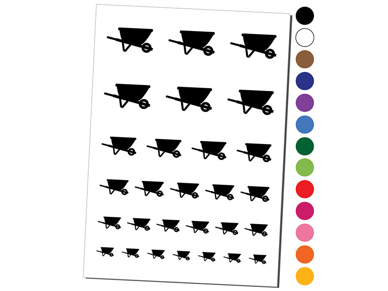 Gardening Wheelbarrow Temporary Tattoo Water Resistant Fake Body Art Set Collection