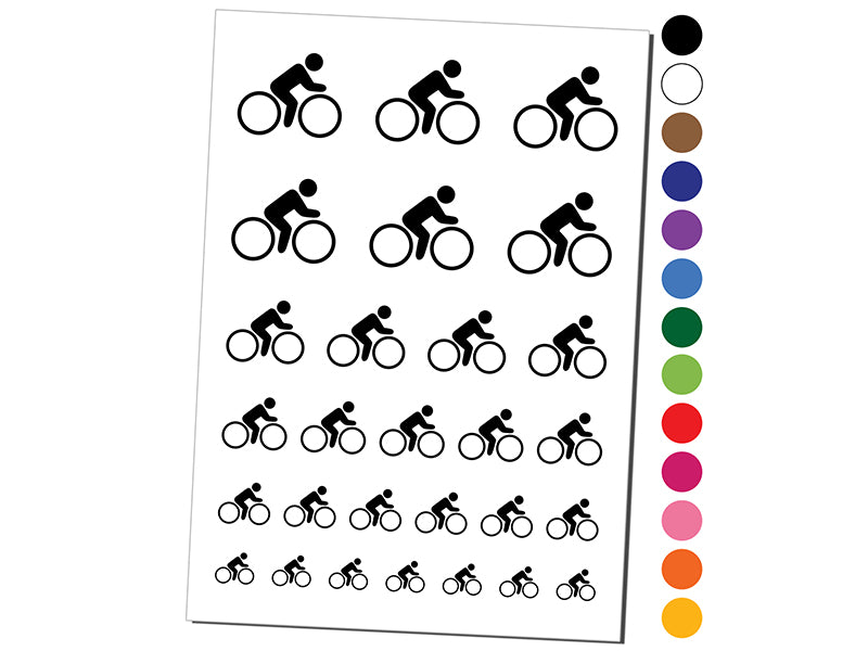 Biking Cycling Bicycle Bike Icon Temporary Tattoo Water Resistant Fake Body Art Set Collection