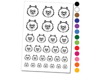 Fluffy Pomeranian Dog Head Temporary Tattoo Water Resistant Fake Body Art Set Collection