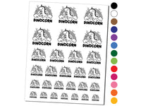 Dinocorn Dinosaur Unicorn with Rainbow Temporary Tattoo Water Resistant Fake Body Art Set Collection