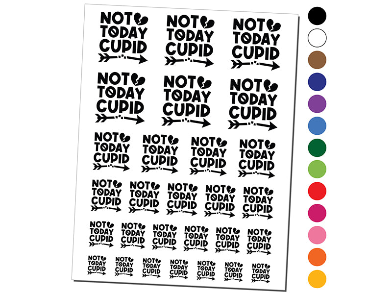Not Today Cupid Happy Single's Day Valentine's Temporary Tattoo Water Resistant Fake Body Art Set Collection