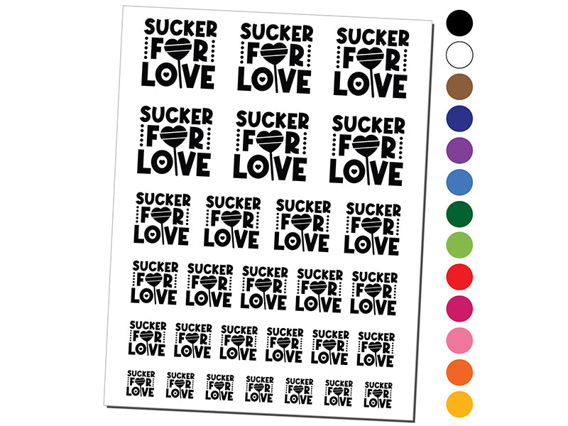 Sucker For Love Heart Lollipop Valentine's Day Temporary Tattoo Water Resistant Fake Body Art Set Collection