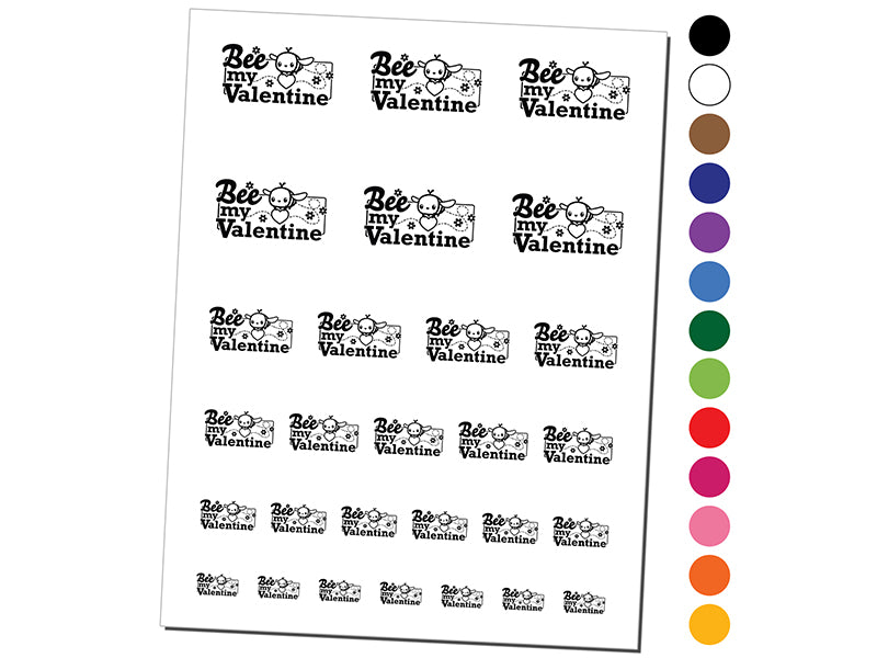 Bee My Valentine Valentine's Day Temporary Tattoo Water Resistant Fake Body Art Set Collection