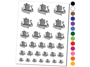 Viking Dragon Longboat Ship Temporary Tattoo Water Resistant Fake Body Art Set Collection