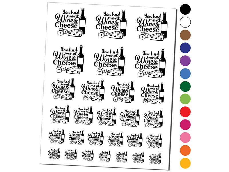 You Had Me at Wine and Cheese Temporary Tattoo Water Resistant Fake Body Art Set Collection
