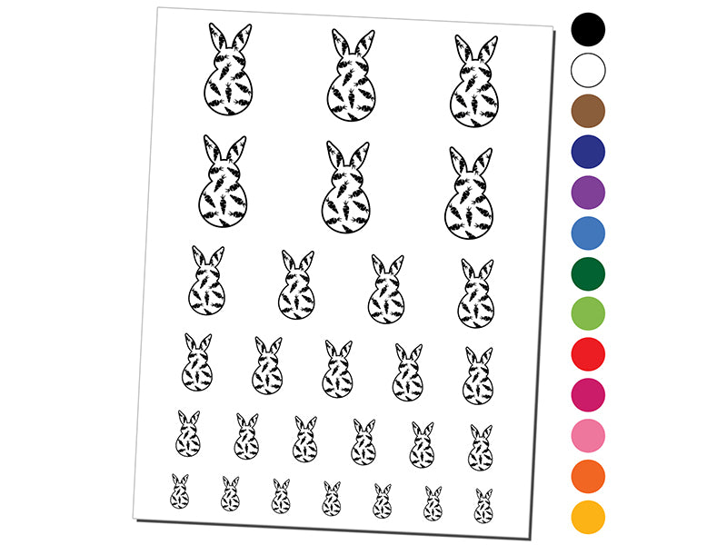 Bunny Pattern Carrots Easter Rabbit Temporary Tattoo Water Resistant Fake Body Art Set Collection