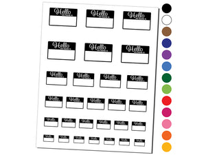 Hello My Name Is Label Tag Temporary Tattoo Water Resistant Fake Body Art Set Collection