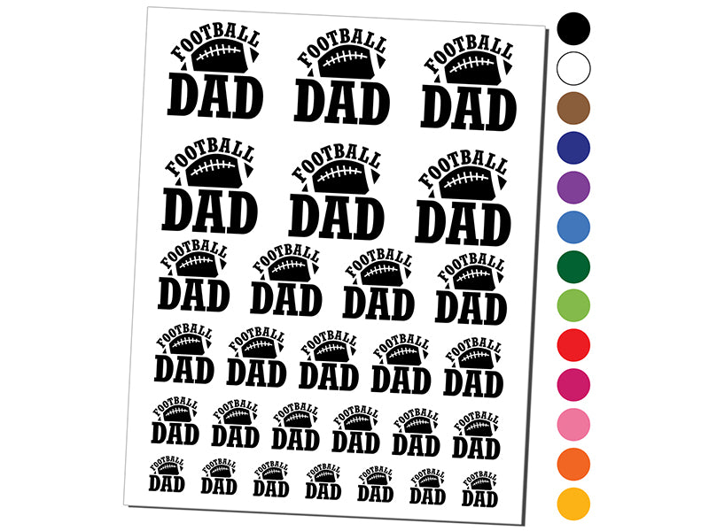 Football Dad Temporary Tattoo Water Resistant Fake Body Art Set Collection