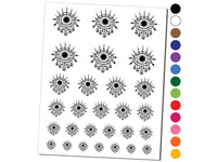 Nazar Evil Eye Ward Protection Symbol Charm Curse Magic Temporary Tattoo Water Resistant Fake Body Art Set Collection