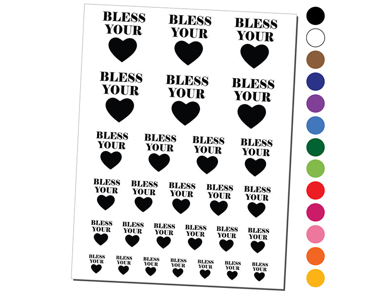 Bless Your Heart Southern Temporary Tattoo Water Resistant Fake Body Art Set Collection