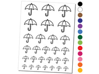 Rainy Day Umbrella Icon Temporary Tattoo Water Resistant Fake Body Art Set Collection