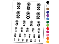 Scandinavian Sunflower Temporary Tattoo Water Resistant Fake Body Art Set Collection