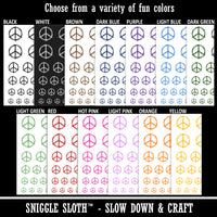 Sketchy Peace Sign Doodle Temporary Tattoo Water Resistant Fake Body Art Set Collection