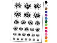 Nazar Evil Eye Hamsa Curse Protection Temporary Tattoo Water Resistant Fake Body Art Set Collection