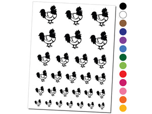 Proud Little Rooster Chicken Temporary Tattoo Water Resistant Fake Body Art Set Collection