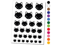 Simple Cat Head Icon Temporary Tattoo Water Resistant Fake Body Art Set Collection