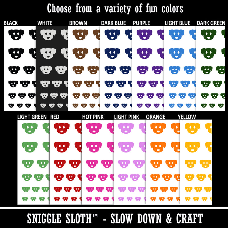 Simple Puppy Dog Head Icon Temporary Tattoo Water Resistant Fake Body Art Set Collection