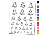 Christmas Tree with Round Ornaments Temporary Tattoo Water Resistant Fake Body Art Set Collection