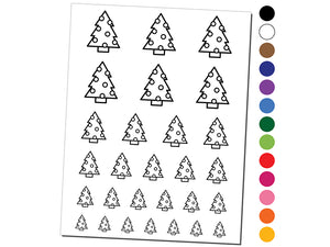 Christmas Tree with Round Ornaments Temporary Tattoo Water Resistant Fake Body Art Set Collection