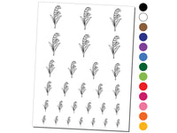 Hand Drawn Lily of the Valley Flower Temporary Tattoo Water Resistant Fake Body Art Set Collection