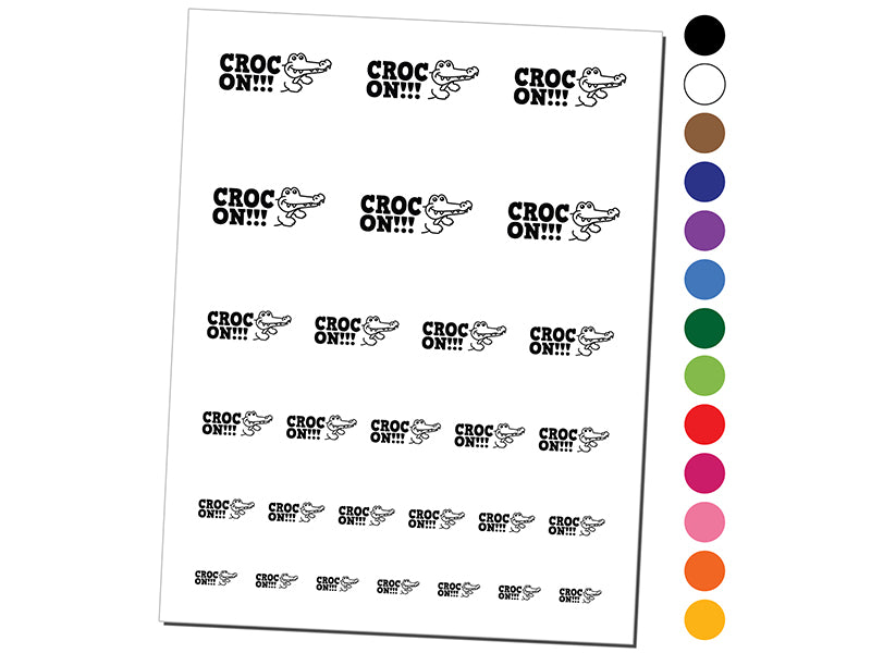 Croc Rock On Crocodile Teacher Student School Temporary Tattoo Water Resistant Fake Body Art Set Collection