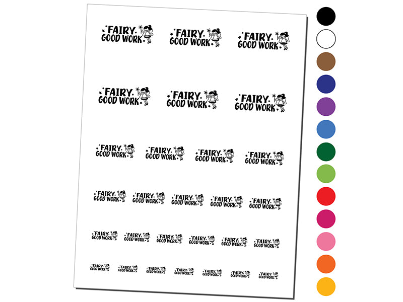 Fairy Very Good Work Teacher Student School Temporary Tattoo Water Resistant Fake Body Art Set Collection