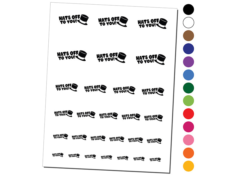 Hats Off to You Teacher Student School Temporary Tattoo Water Resistant Fake Body Art Set Collection