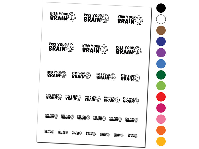 Kiss Your Brain Teacher Student School Temporary Tattoo Water Resistant Fake Body Art Set Collection