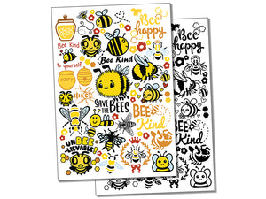 Buzzing Honey Bees Hive Temporary Tattoo Water Resistant Fake Body Art Set Collection