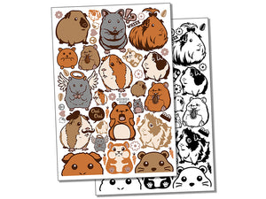 Guinea Pigs Hamsters Gerbils Temporary Tattoo Water Resistant Fake Body Art Set Collection