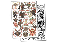 Merry Krampus Christmas Temporary Tattoo Water Resistant Fake Body Art Set Collection