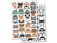 Peeking Animals Panda Squirrel Dinosaur Shark Temporary Tattoo Water Resistant Fake Body Art Set Collection