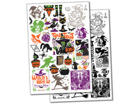 Wicked Witch Spell Potion Halloween Temporary Tattoo Water Resistant Fake Body Art Set Collection