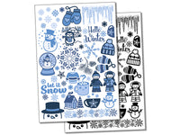 Winter Snow Fun Temporary Tattoo Water Resistant Fake Body Art Set Collection