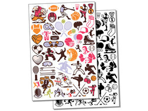 Competitive Athletic Sports Temporary Tattoo Water Resistant Fake Body Art Set Collection