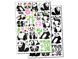 Giant Panda Bear Bamboo Temporary Tattoo Water Resistant Fake Body Art Set Collection