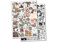 Zoo Animal Wildlife Favorites Temporary Tattoo Water Resistant Fake Body Art Set Collection