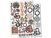 Snakes Serpents Medusa Gorgon Temporary Tattoo Water Resistant Fake Body Art Set Collection