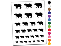 Capybara Standing Silhouette Temporary Tattoo Water Resistant Fake Body Art Set Collection