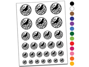Crow Raven Branches Temporary Tattoo Water Resistant Fake Body Art Set Collection