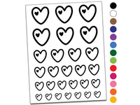 Heart in Heart Love Temporary Tattoo Water Resistant Fake Body Art Set Collection