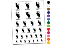 Heron Bird Silhouette Temporary Tattoo Water Resistant Fake Body Art Set Collection