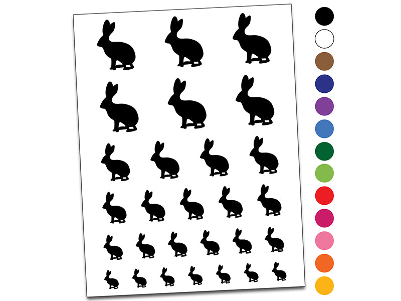 Jack Rabbit Silhouette Temporary Tattoo Water Resistant Fake Body Art Set Collection