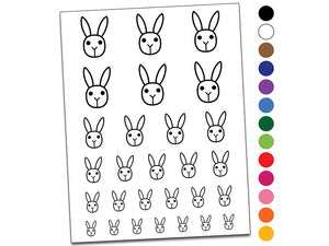 Bunny Rabbit Face Simple Easter Temporary Tattoo Water Resistant Fake Body Art Set Collection