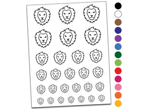Lion Head Face Temporary Tattoo Water Resistant Fake Body Art Set Collection