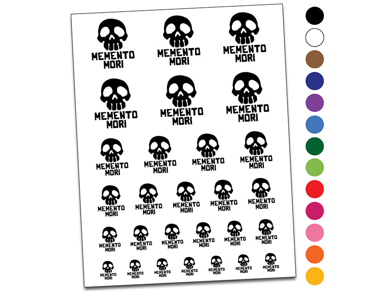 Memento Mori Skull Temporary Tattoo Water Resistant Fake Body Art Set Collection