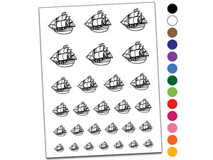 Old Timey Boat Ship Temporary Tattoo Water Resistant Fake Body Art Set Collection