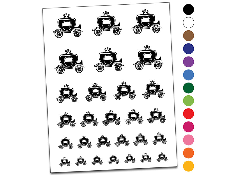 Princess Carriage Temporary Tattoo Water Resistant Fake Body Art Set Collection