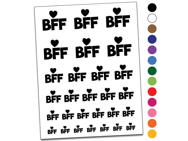 BFF Best Friends Forever Heart Temporary Tattoo Water Resistant Fake Body Art Set Collection